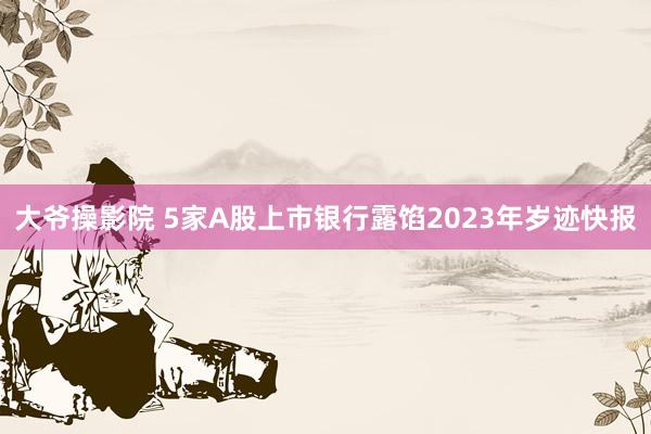 大爷操影院 5家A股上市银行露馅2023年岁迹快报