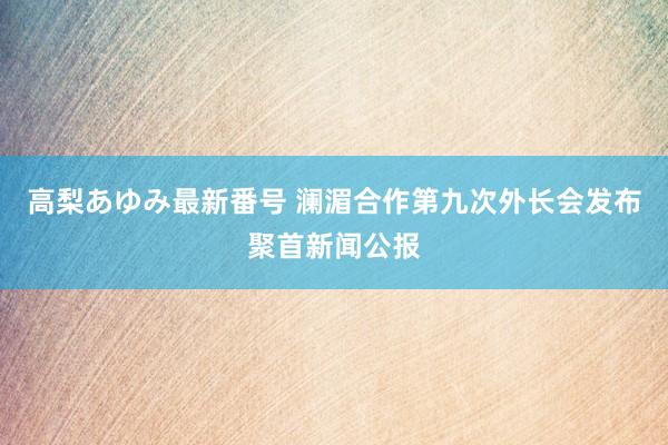 高梨あゆみ最新番号 澜湄合作第九次外长会发布聚首新闻公报