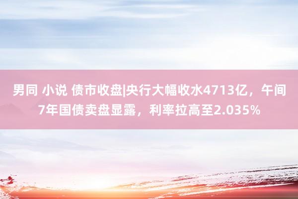 男同 小说 债市收盘|央行大幅收水4713亿，午间7年国债卖盘显露，利率拉高至2.035%